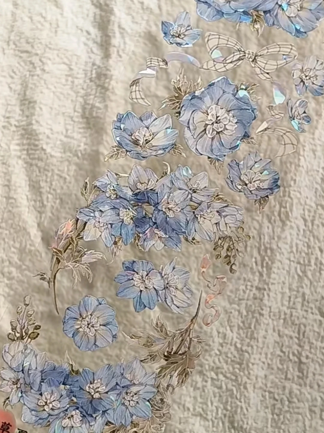 5M Tag- und Nachtplaner Delphinium Shell Shiny Pet Washi Tape Planer Journal Collage Rosa Blume