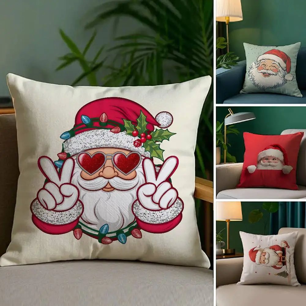 Niedlicher Weihnachtsmann-Kissenbezug, Anti-Dustmite, unsichtbarer Reißverschluss, Schlafsofa