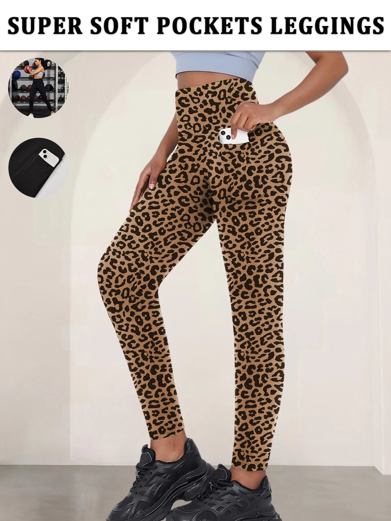 

Супермягкие спортивные леггинсы для женщин с карманами, высокой талией и эффектом коррекции живота, для тренировок, йоги и бега