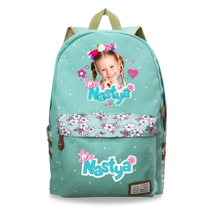 Children School Bag Like Nastya Printed Backpack for Middle School Students Bookbag Travel Bags Canvas Backpack for Boys Girls