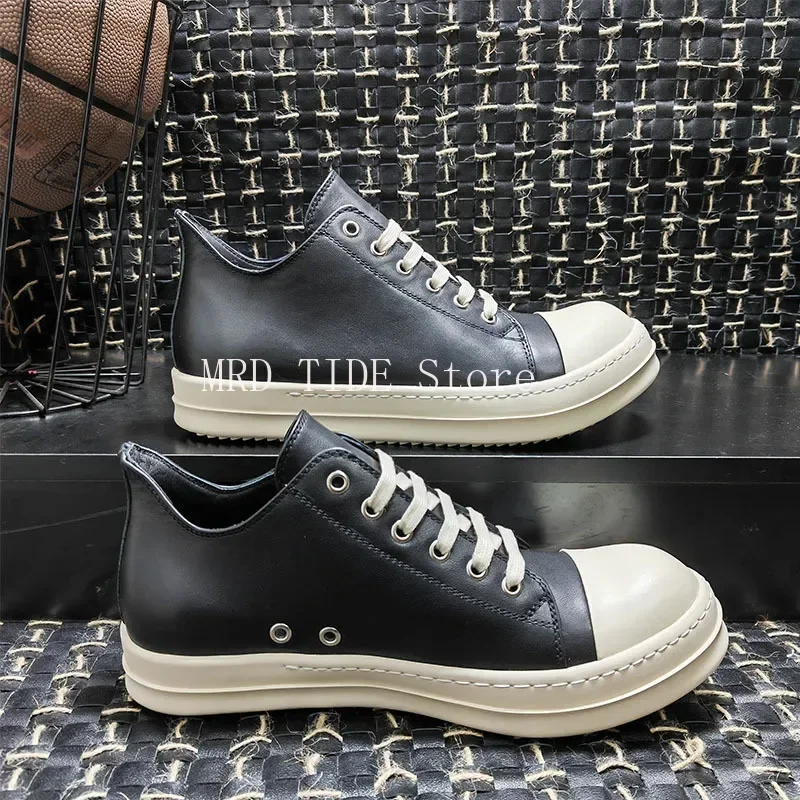 Men Shoes For Women Genuine Leather Low Lace Up Trainers Skateboard Dance Sneakers High Street Vintage Original Luxury