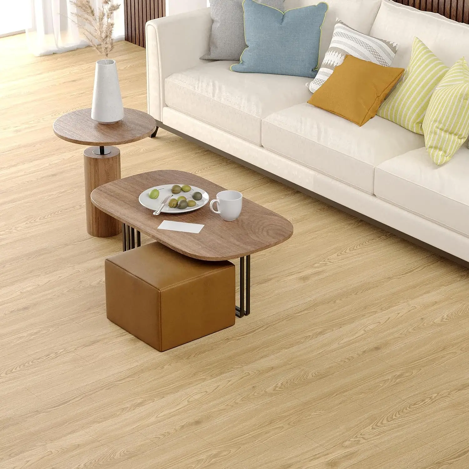 

60CM Self-adhesive Wood Grain Floor Stickers Waterproof Wall Sticker Anti-slip Wear-resistant Floor Stickers Home Decor Stickers