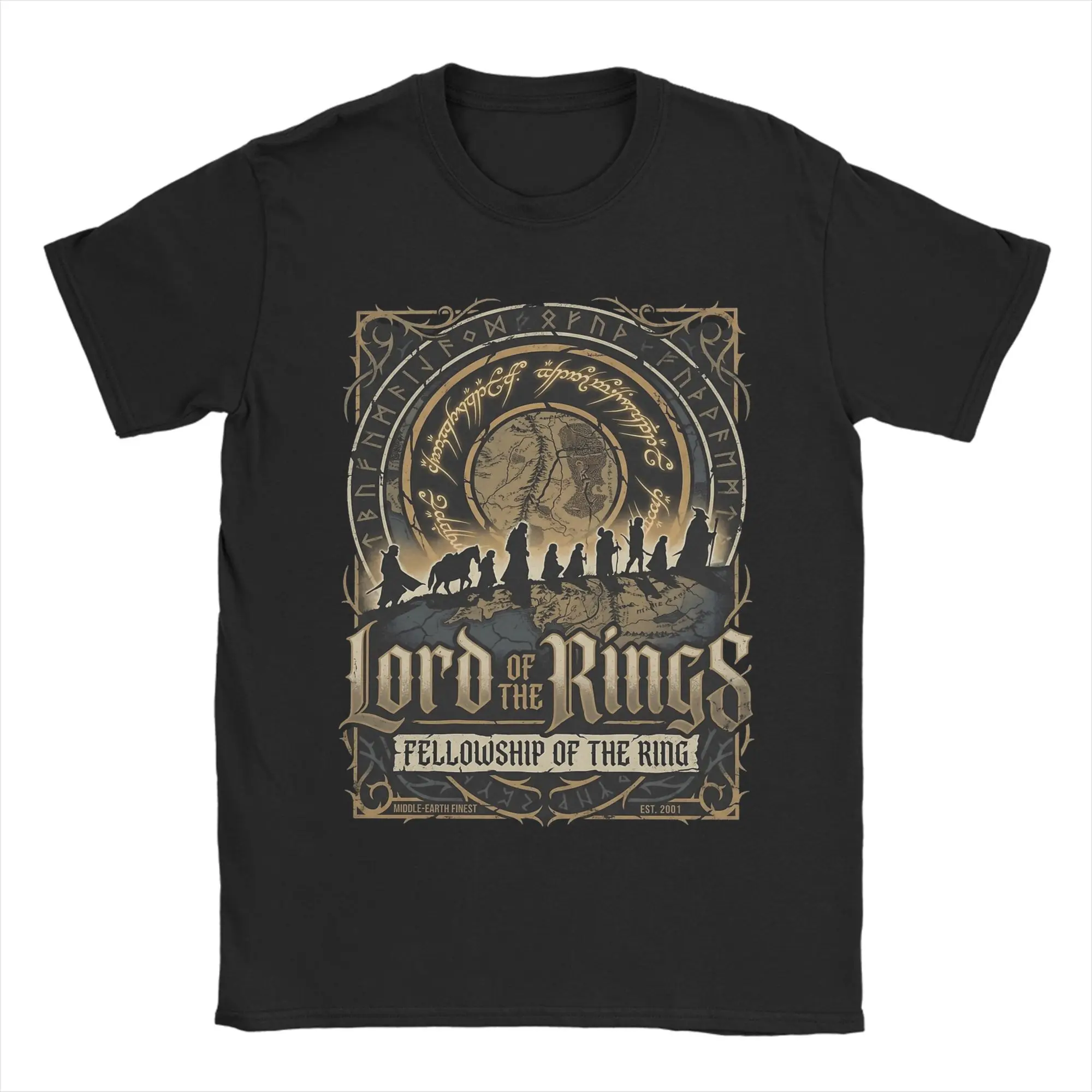 L-Lords Of The R-Rings T Shirt Men's  Cotton Novelty T-Shirt Round Collar  Tees Short Sleeve Clothes Original