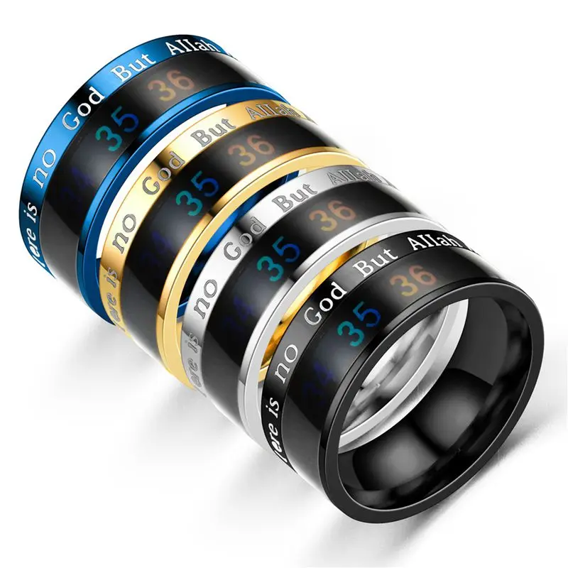 Trend Smart Sensor Body Temperature Ring New Stainless Steel Display Real-time Test  Men's Rings Women Anxiety Fidget Rings