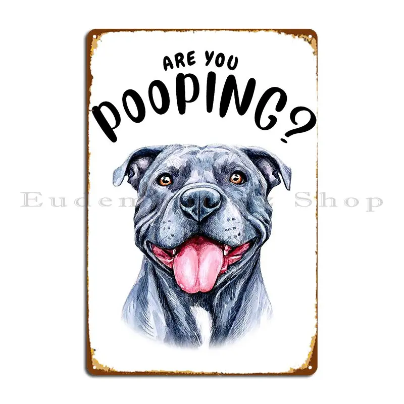 Металлический плакат с рисунком питбуля «Ты какапаете» для ванной комнаты, художественный Питбуль, акварельный рисунок питбуля