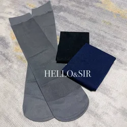 Calf High Business Men Socks Sexy Transparent Small Mesh Dress Tube Socks Male Ultrathin See Through Elastic Man Sheer Stockings