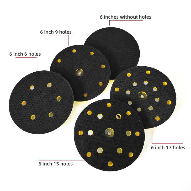 6 inch Flocking Polishing sanding discs Hook Loop Suction Cup Pad Plate Sandpaper Holder Sticky Disk For Pneumatic Polisher