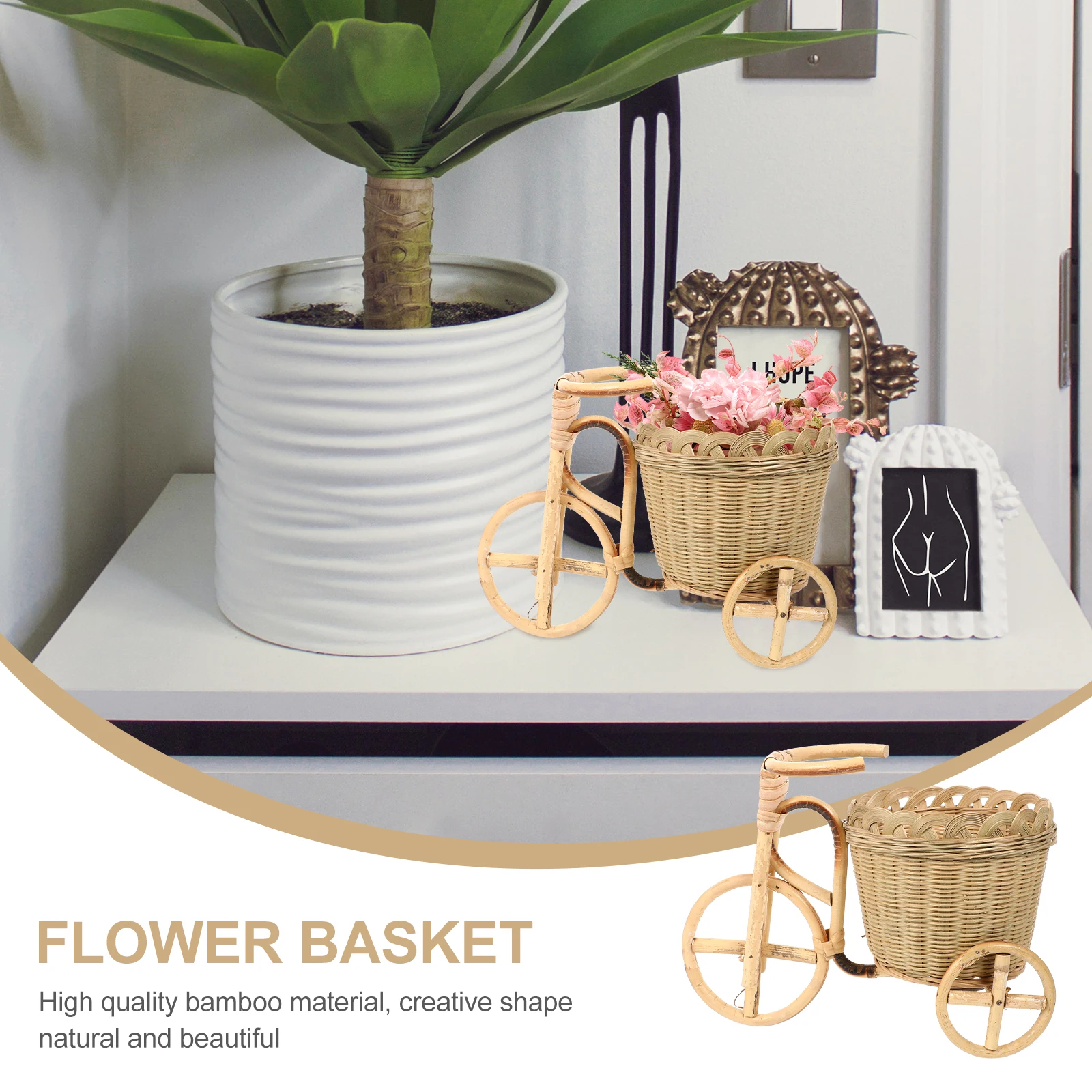 

1Pcs Bamboo Storage Basket Handwoven Mini Basket Multi-Purpose Storage Container Desktop Organizer Desktop Organizer