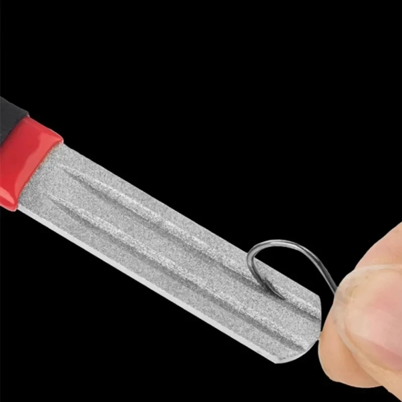 TOSR 1pc Portable Outdoor Double Groove Fishing Hook Sharpening Hone Fishing Grinding Hook Sharpener Tool Fishing Tool