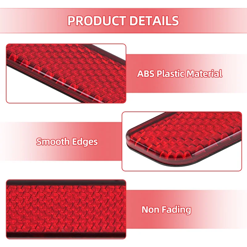 Motorcycle Red Reflector Hard Saddlebag Latch Covers ABS Plastic For Harley Touring Road King Road Glide Street Glide 1996-2013