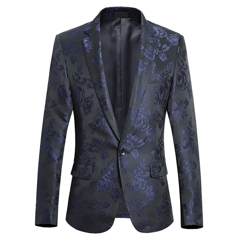 

Men's Slim Fit Jacquard Suit Korean Style Youth Blazer Casual Short Single-Breasted Formal Jacket for Autumn