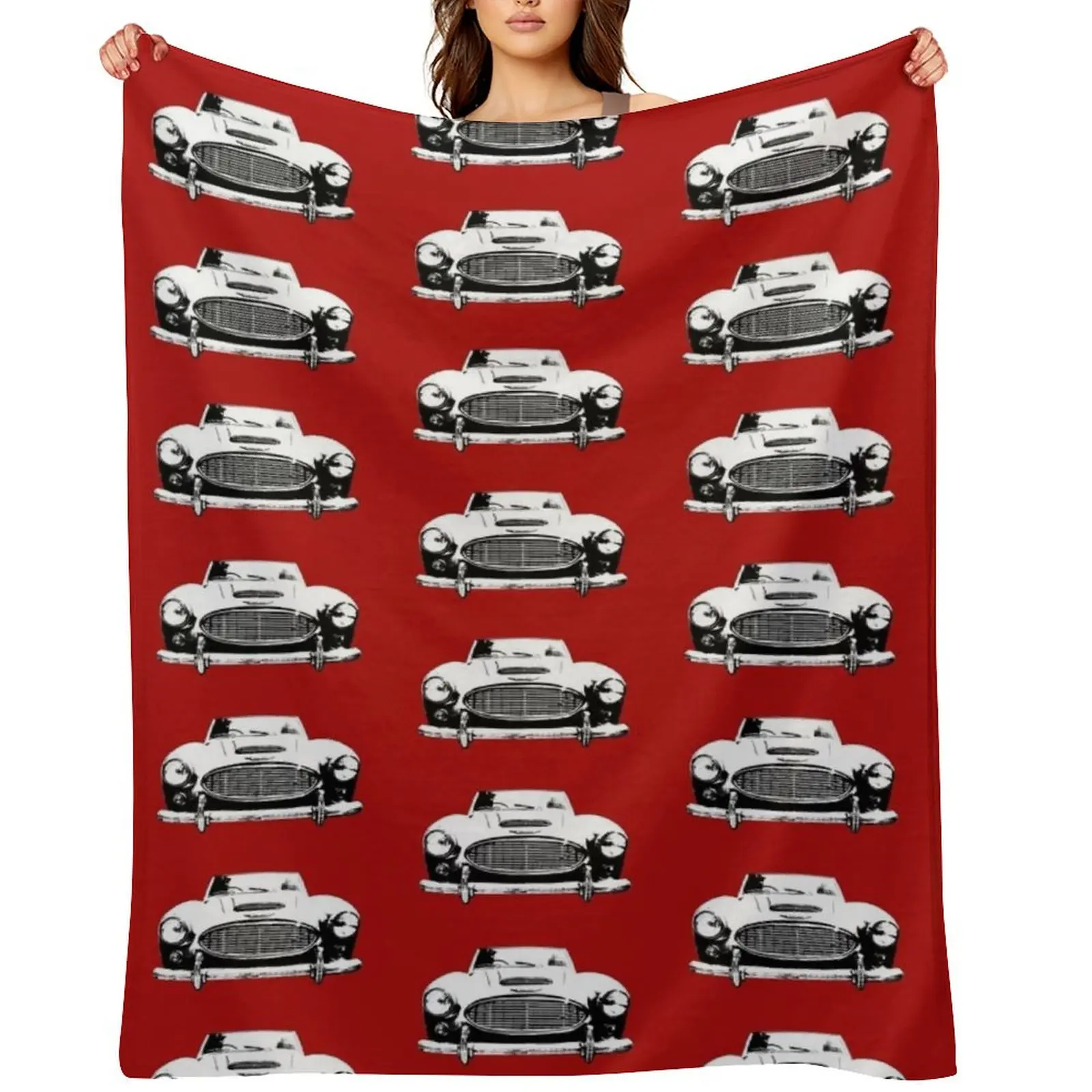 أوستن هيلي 3000 1960s السيارة الكلاسيكية البريطانية قطعة واحدة أبيض وأسود رمي بطانية فروي مخصص تأثيري أنيمي البطانيات #2