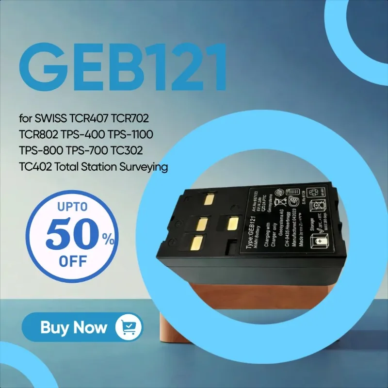

6V 4200mAh GEB121 Battery for SWISS TCR407 TCR702 TCR802 TPS-400 TPS-1100 TPS-800 TPS-700 TC302 TC402 Total Station Surveying