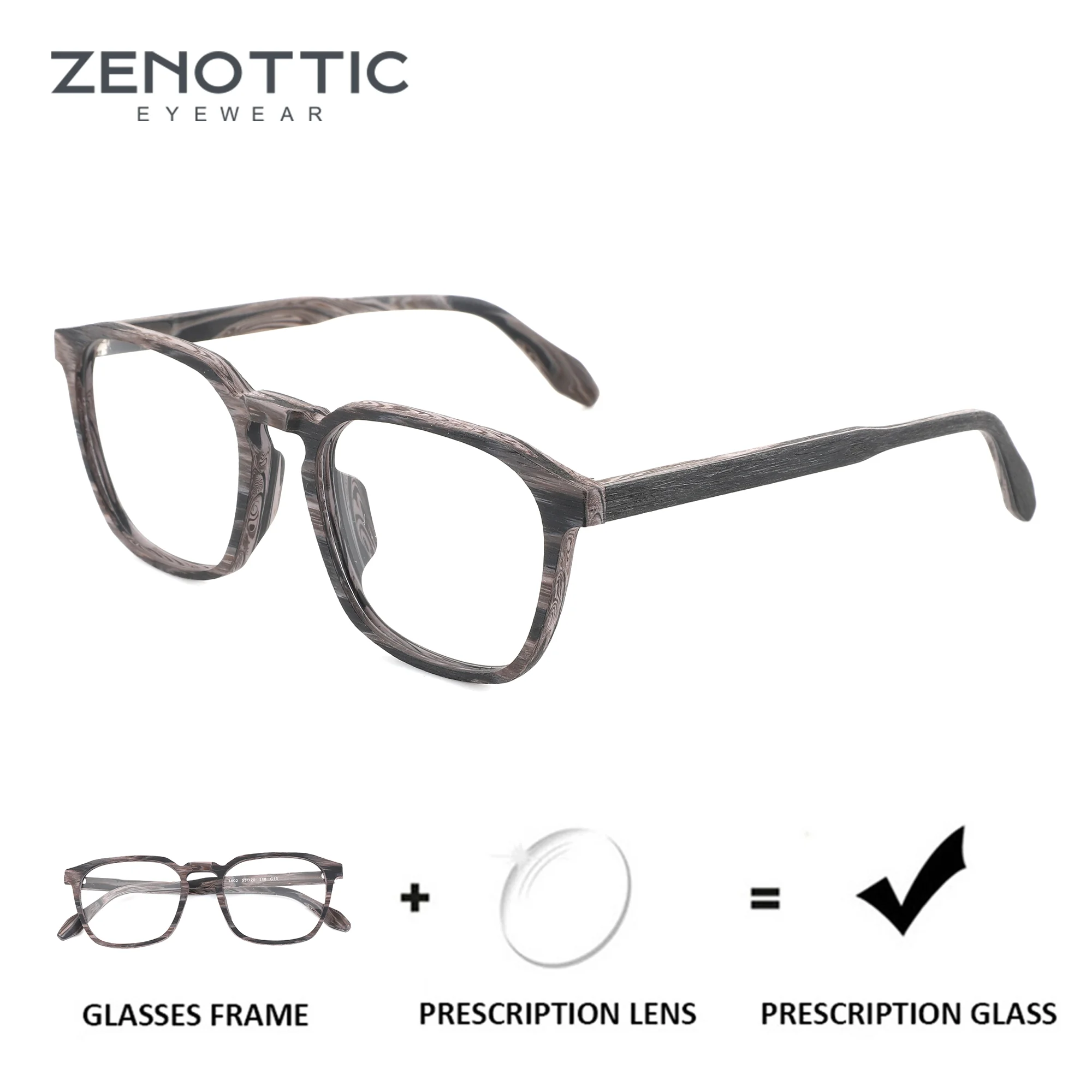 ZENOTTIC M Size Blue Light Prescription Glasses  Square Frames For Women  Photochromic Optical Lenses Progressive Glasses Man