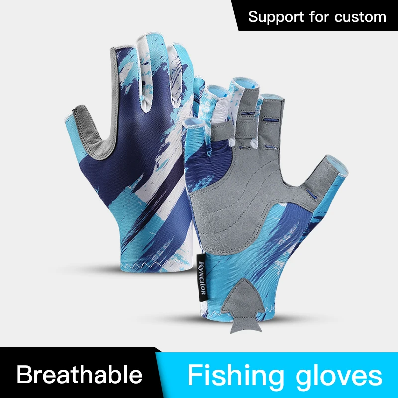 Outdoor Fishing Gloves With Half Finger Anti slip and UV Protection for Rowing and Fishing Equipment Fishing Sailboat Gloves