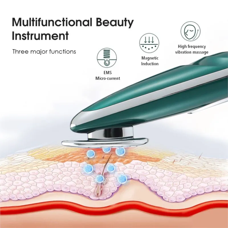 Massagem de Vibração de Alta Frequência Micro Corrente EMS, Dispositivo de Indução Facial Anti-Rugas, Anti-Rugas