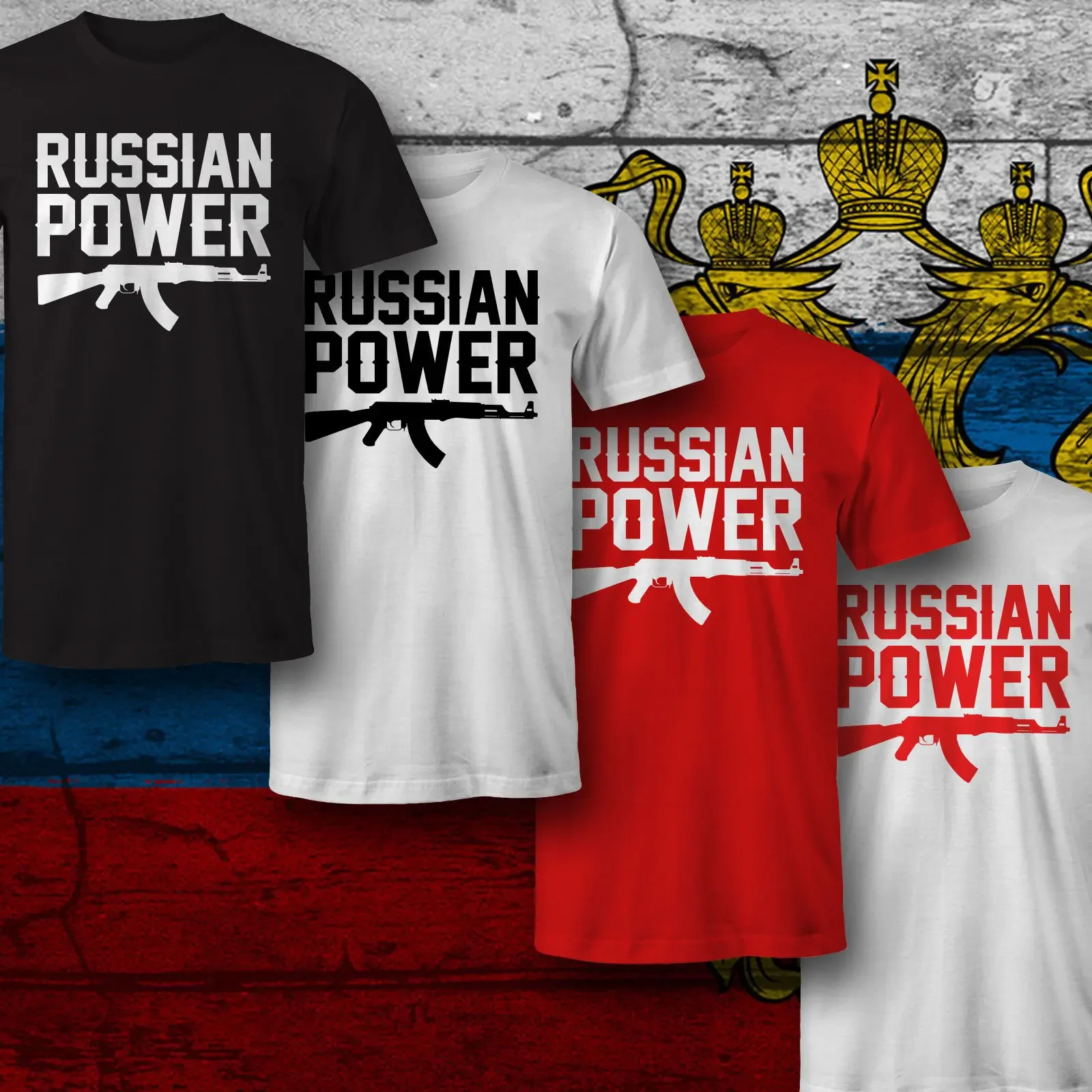 Hot Sale Herren T-Shirt Druck Russian Power Ak 47 Kalaschnikow Russia Putin Moscow Cccp Tee Shirt Custom Aldult Teen Unisex