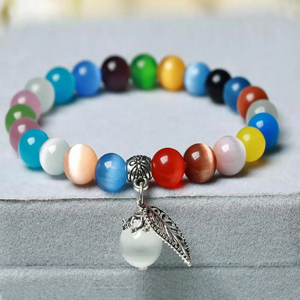 2025 النساء سوار العرقية نمط حبل مرن اليدوية تلميع تزيين سوار المعصم أوبال الخرز سوار مجوهرات اكسسوارات