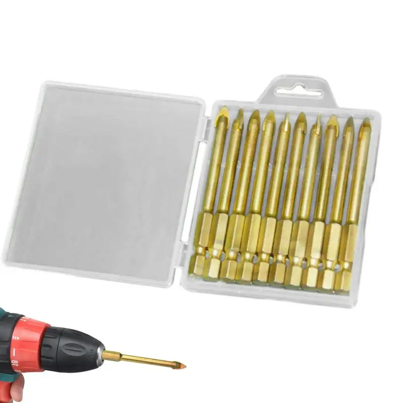 

Hexagonal Drill Bit Set For Concrete Porcelain Tile Glass Professional Multifunction Drill Bits Kit Tools Drills