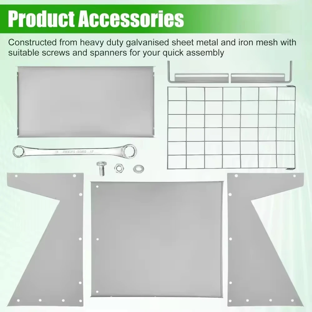 رف القش 2 في 1 مثبت على الحائط، وحدة تغذية فولاذية مجلفنة شديدة التحمل للماعز/الخيول #4