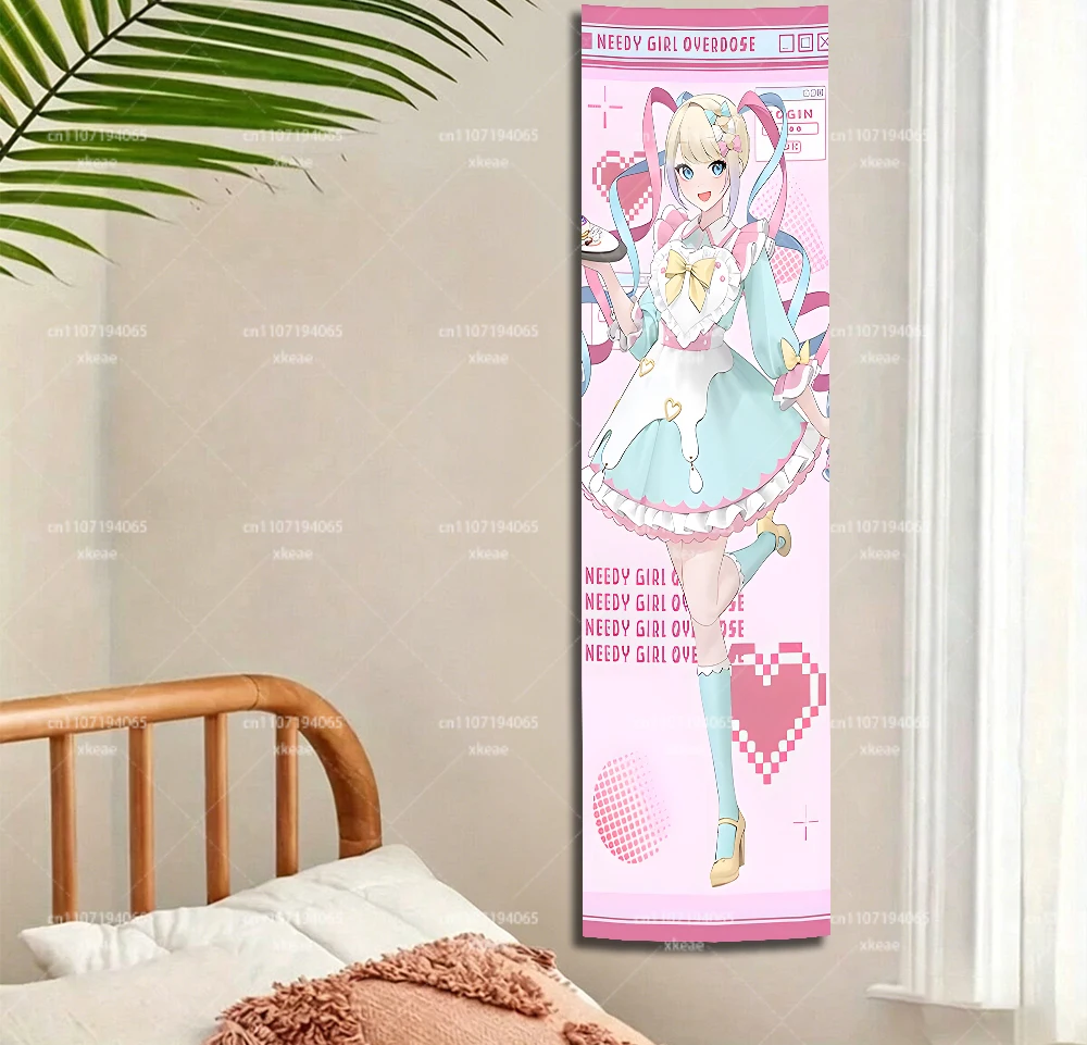 Needy Girl Overdose KAngel Wandteppich, Ame-chan Maid Outfit Wandkunst, Rosa Pastell Vertikale Raumdekoration für Fans – Detail 7