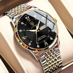 POEDAGAR Männer Uhr Luxury Business Quarz männer Armbanduhr Wasserdicht Leucht Datum Woche Stahl Strap Top Marke Mann Uhren