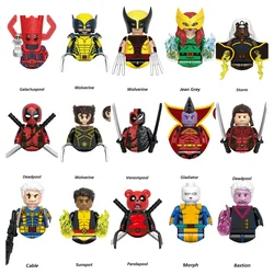 Hot toys New Marvel Deadpool X-Men Wolverine action comic character Building blocks Mini bricks assemble toy party gifts