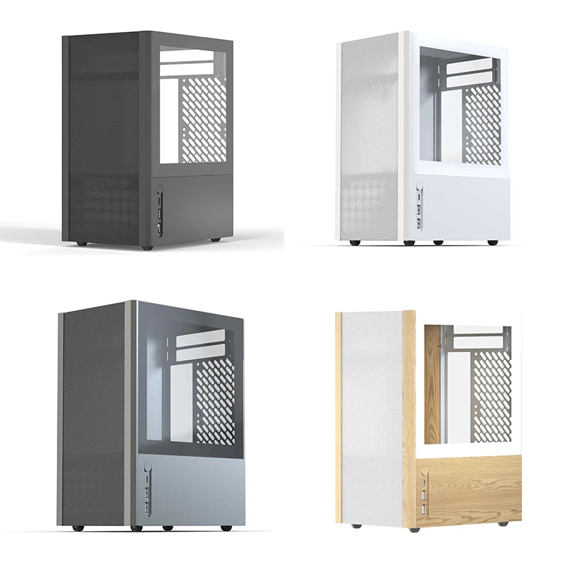 حافظة Itx صغيرة من سبائك الألومنيوم برج Cnc تبريد الهواء شبكة محمولة Sfx مكتب الألعاب سطح المكتب الإدراج المباشر حافظة شفافة جانبية