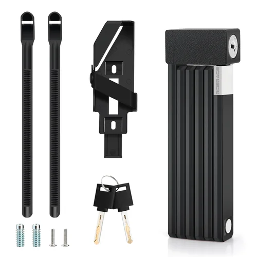 Imagen 2 del producto RIDERACE-cerradura plegable para bicicleta, portátil, antirrobo, de alta seguridad, para bicicleta de montaña, Scooter, bicicleta eléctrica, candados de cadena para Ciclismo de Carretera