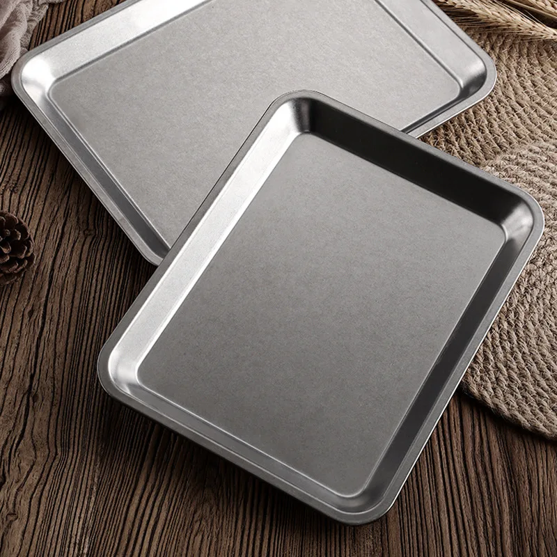 Stainless Steel Rectangular Plate Decorative Storage Tray Vintage Organizer Kitchen Accessories