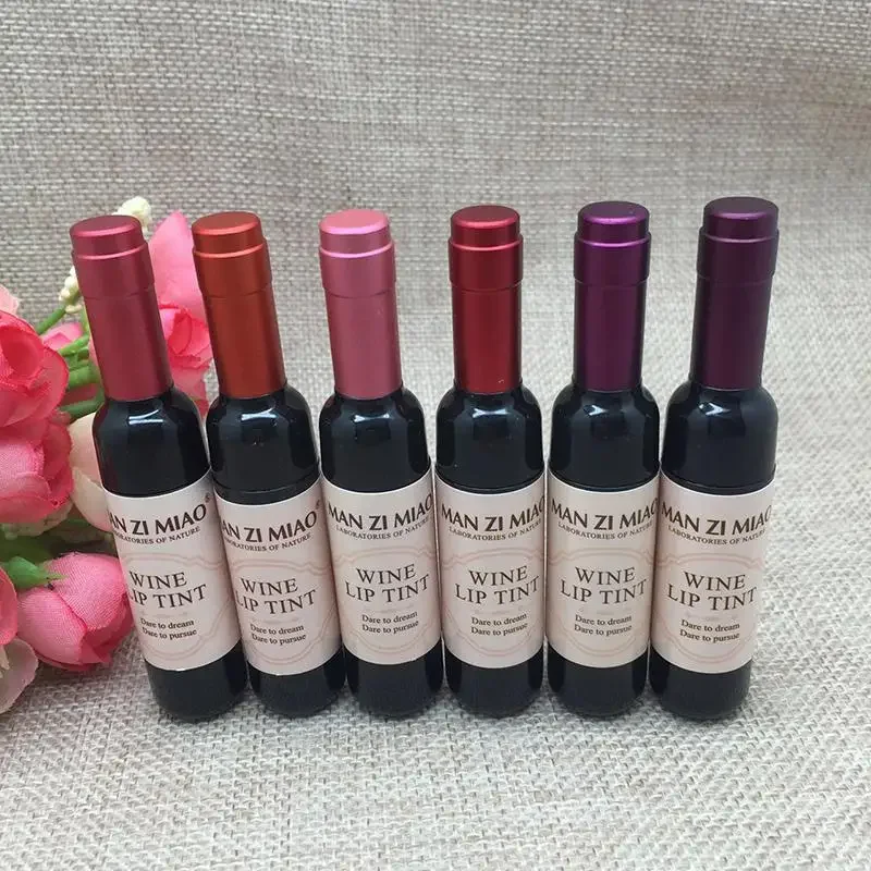 New Lipstick & Lip Gloss Waterproof & Transfer-Resistant Long-Lasting Alluring Tint Wine Bottle Design Sensual Makeup for Women