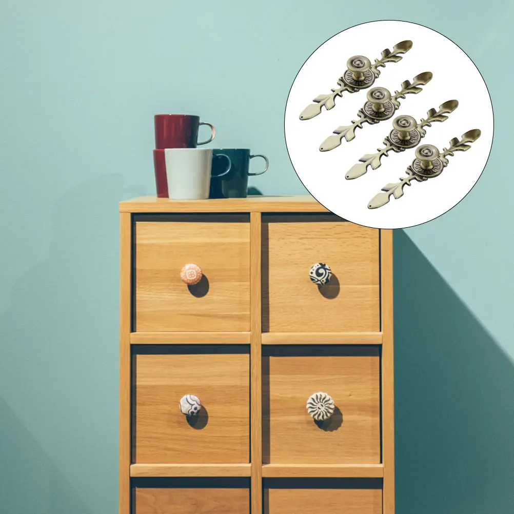 

4 Pcs Door Handles Retro Fashion Door-knobs Cabinet Decorative Nostalgia Drawer