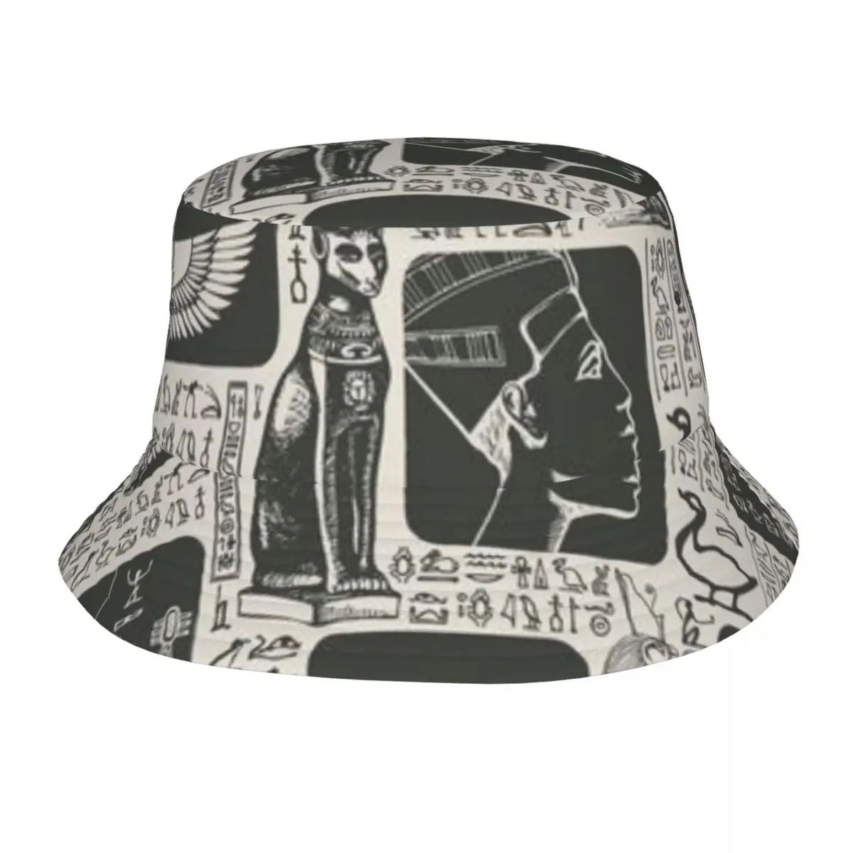 

Hieroglyphs Ancient Egypt Bucket Hat Bob Fisherman Cap Outdoor Travel Sun Visor Fashion Panama