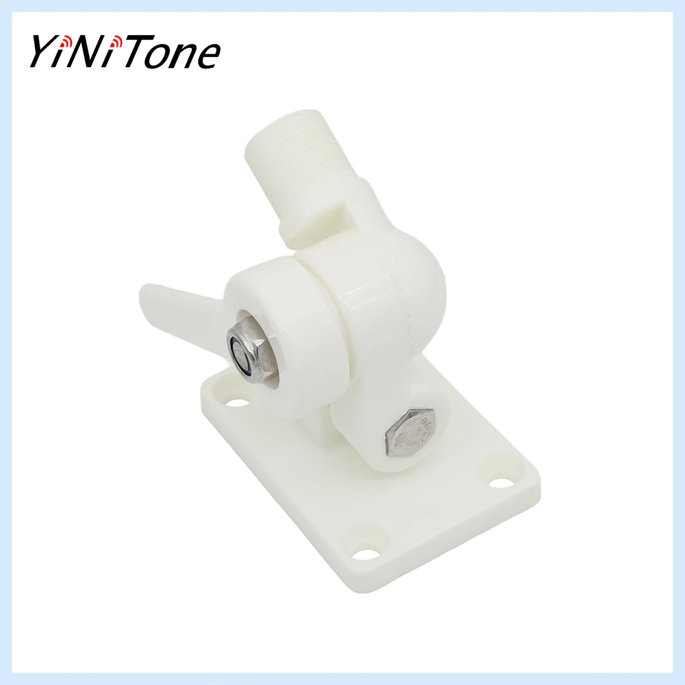 White Nylon fixing bracket base with Standard Male Threads for Marine antenna Outdoor Boat mounting Adjustable clamp