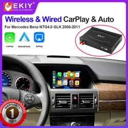 EKIY-CarPlay inalámbrico para Mercedes Benz NTG4.0 GLK W207 E Coupe W212 E Class W204 C Class SLS con espejo, funciones automáticas Android