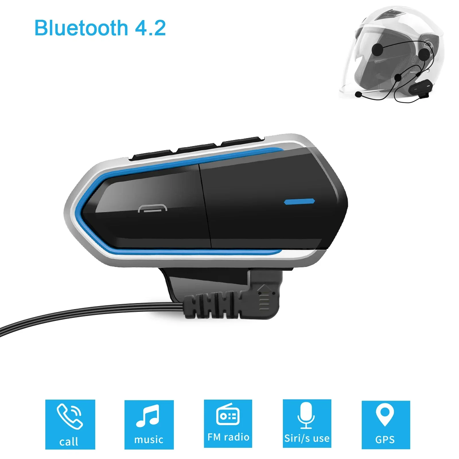 

Bluetooth-гарнитура для мотоциклетного шлема B35, водонепроницаемая