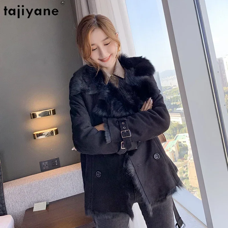 Tajiyane Real Fur Coat Womens Clothing Natural Lamb Fur Jackets for Women 2023 Luxury Winter Genuine Leather Jacket