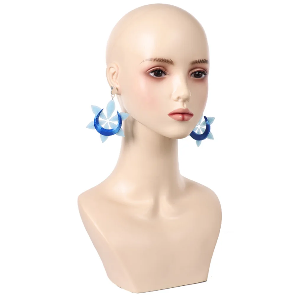 Game Rival Luna Sneeuw Cosplay Oorbel Kostuum Accessoires Fantasia Vrouwen Blauwe Oorbel Halloween Carnaval Party Rollenspel Prop