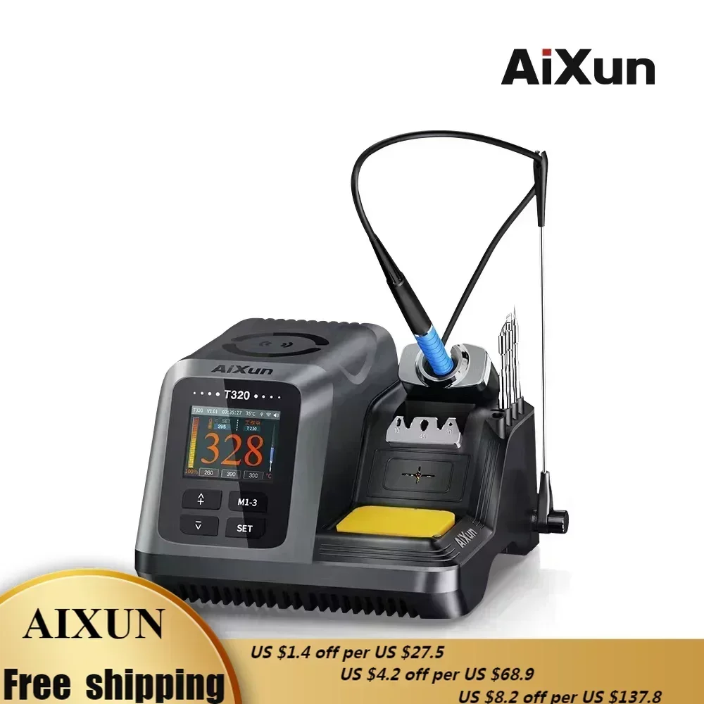 JCID AIXUN T320 Intelligent Soldering Station Precision Rework Tools With T245 T210 Solder Iron Tips Mobile Phone PCB BGA Repair