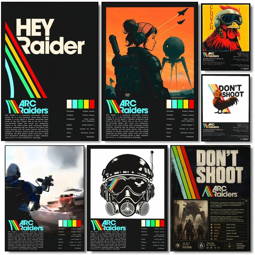 Shooting Game A-ARC Raiders Poster HD Wall Art Aesthetic Home Decor for Living Room Bedroom Café Office Stylish Gift