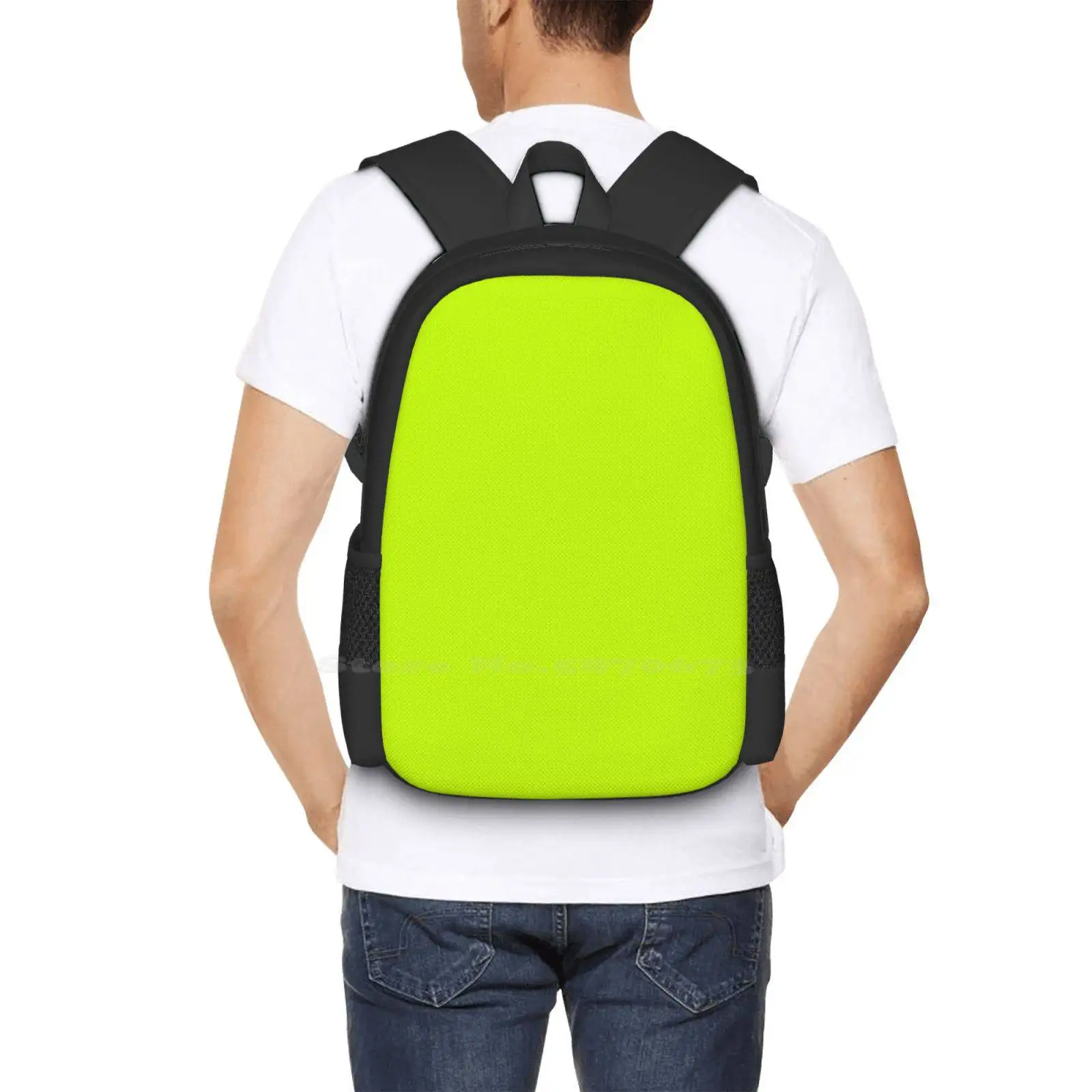 Bright Green Lime Neon Color Hot Sale Schoolbag Backpack Fashion Bags Green Background Lime Neon Abstract Texture Light