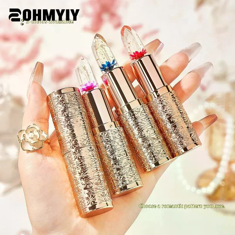 ลิปสติกเจลลี่ใสเปลี่ยนสี บำรุงริมฝีปาก กันน้ำ ติดทนนาน แต่งหน้าสวยเซ็กซี่ ลิปกลอส