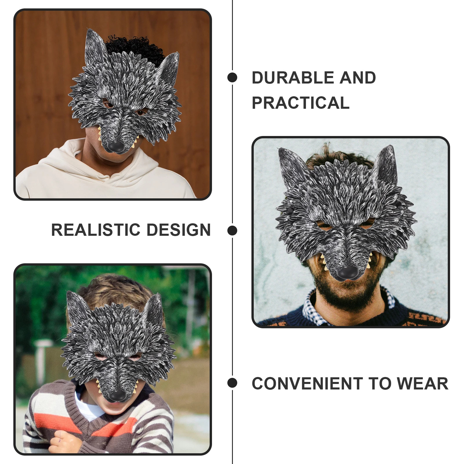 

Mask Wolf Three-piece Set Animal Dress Performance Costumes Prom Cosplay Accessory Props Tail Accessories Men and Women