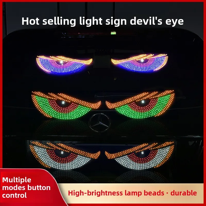 

Colorful Devil Eyes Led Lights For Car Truck Windshield Warning Strobe Lights USB Plug-in Panels For Most Car Models Accessories