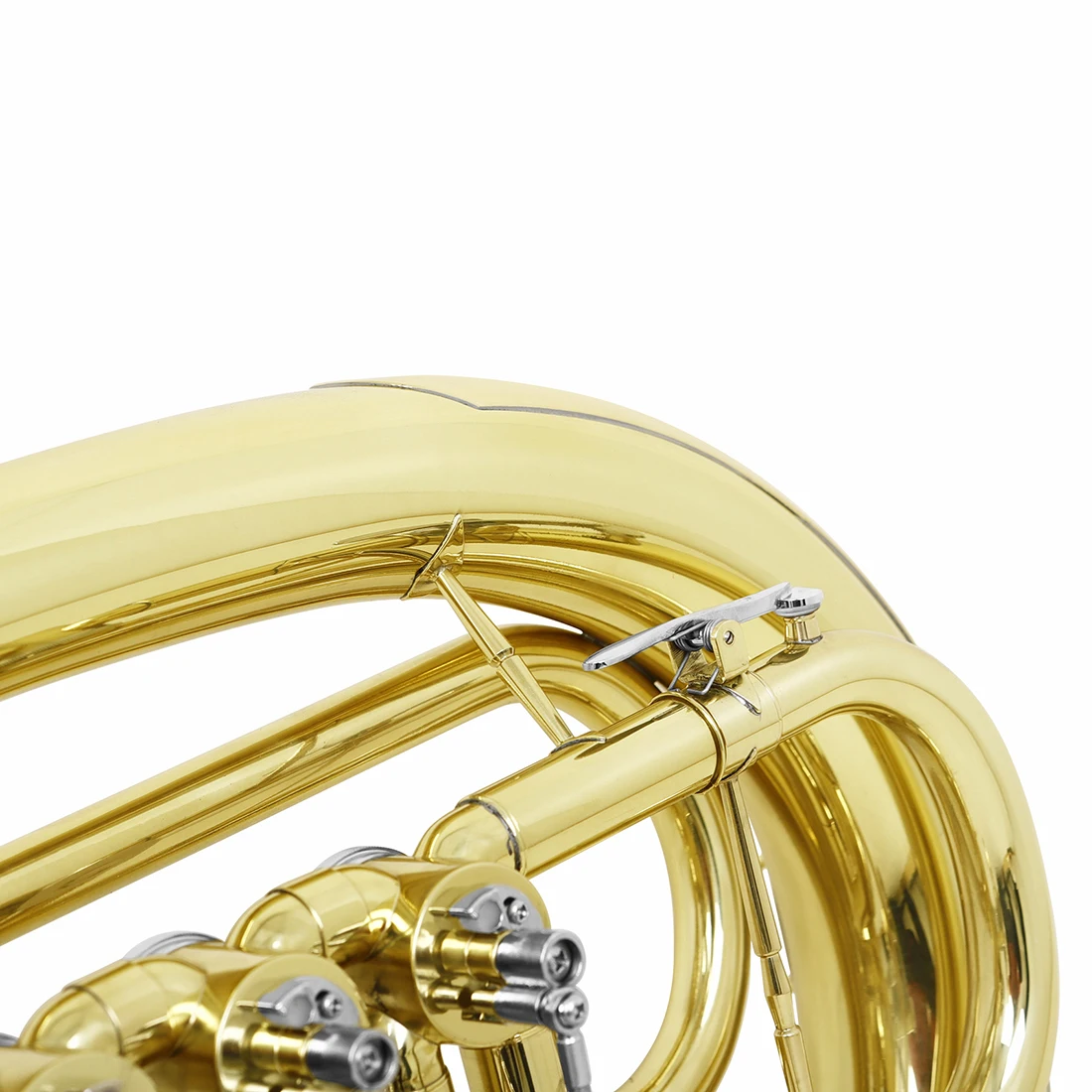 SLADE Euphonium Four Flat Keys Brass Body Euphonium Profession Brass Musical Instrument with Accessories Wipes Gloves Bags