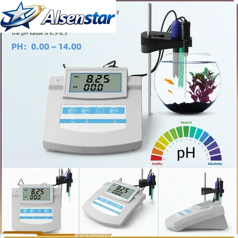 Water Quality Tester PH/TDS/EC/ORP/CF/Temp 6 in 1 Benchtop Water Analyzer For Laboratory Aquarium Swimming Pool Drinking Water