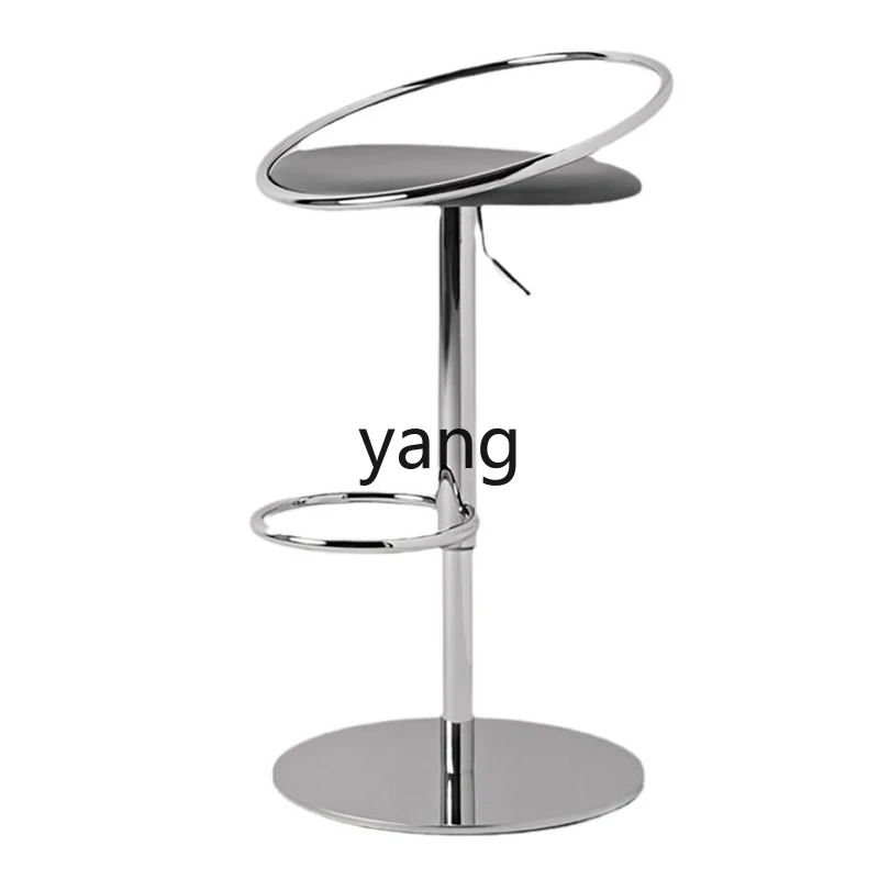 

LTT Italian light luxury bar chair household lift rotating high stool stainless steel island chair