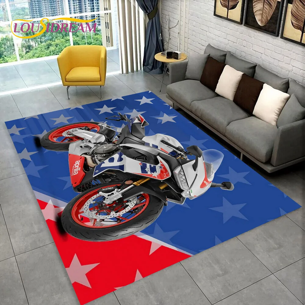 HD Aprilia Racing Motorcycle Logo Carpet Rug for Home Living Room Bedroom Sofa Doormat Decor,kid Area Rug Non-slip Floor Mat 3D