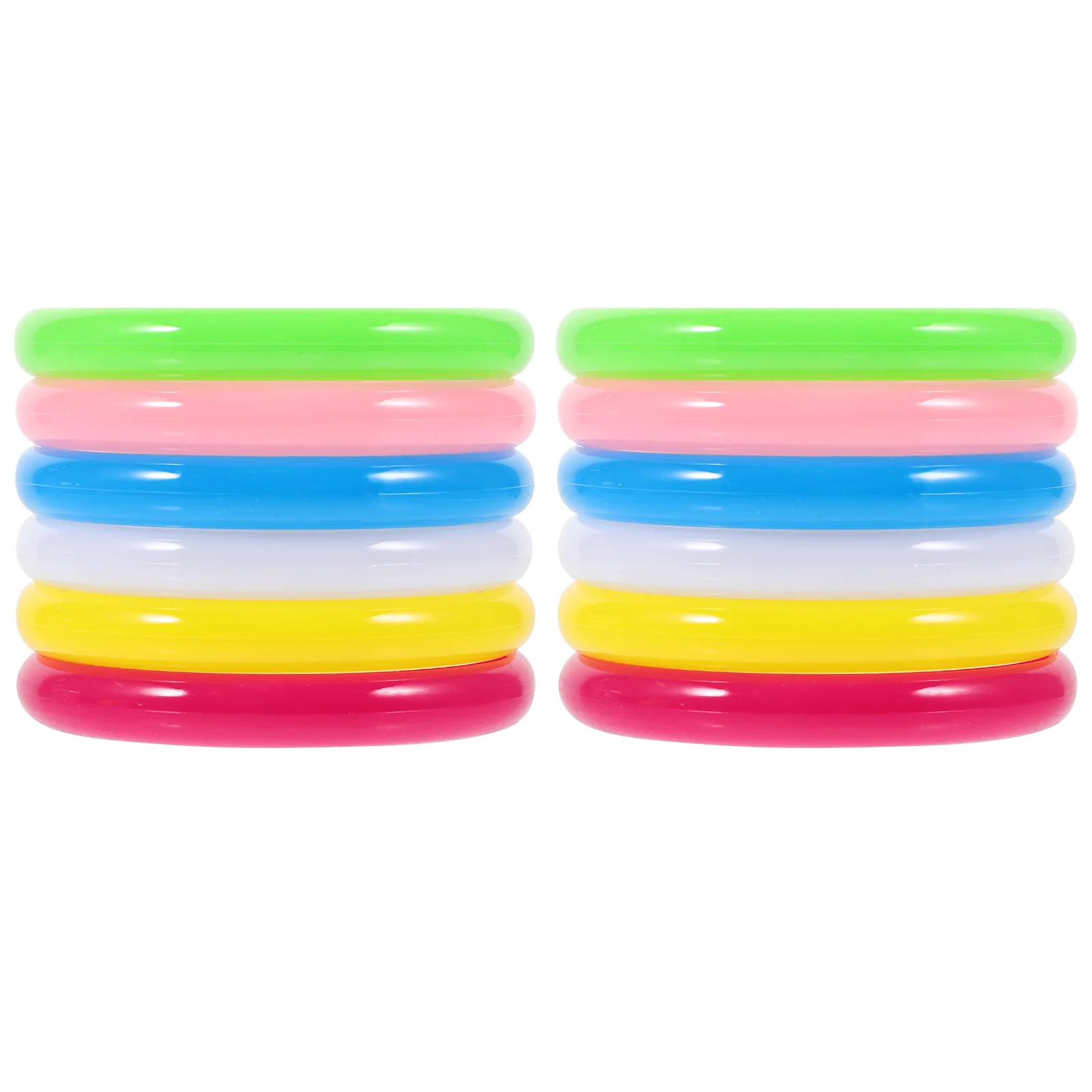 12pcs/set Fashion Plastic Bangle Bracelets Color Bracelet for Women Children Decoration Use plastic bangles