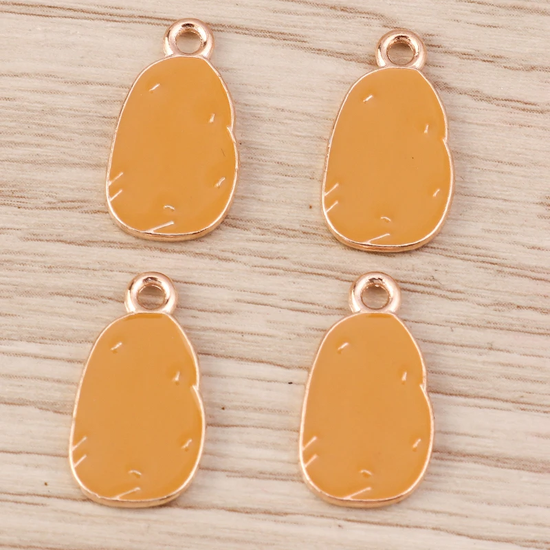 10pcs 10x18mm Cute Enamel Food Potato Charms Pendants for Jewelry Making Necklaces Earrings Bracelets DIY Crafts Accessories